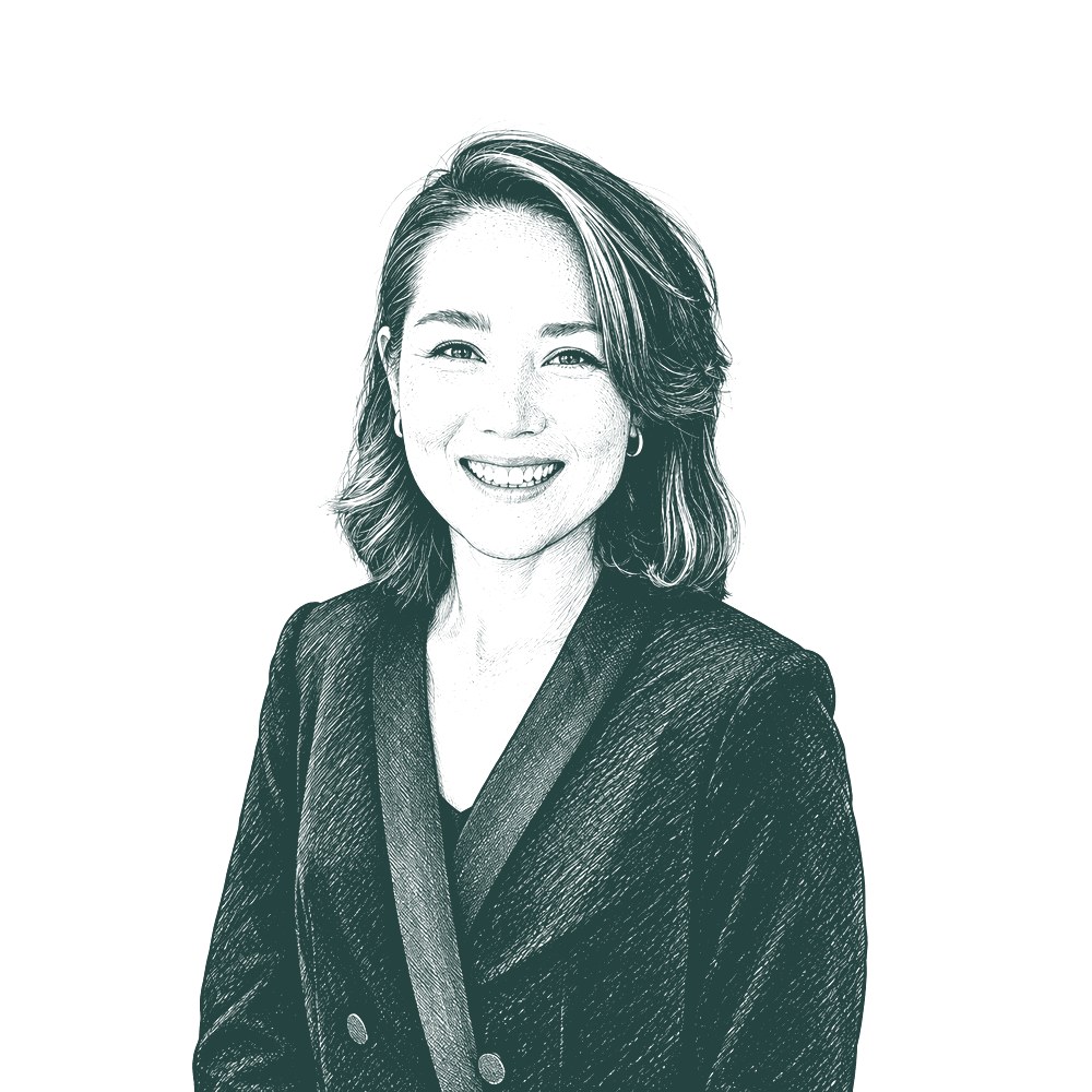 Hand-drawn portrait of Sylvia McDonald